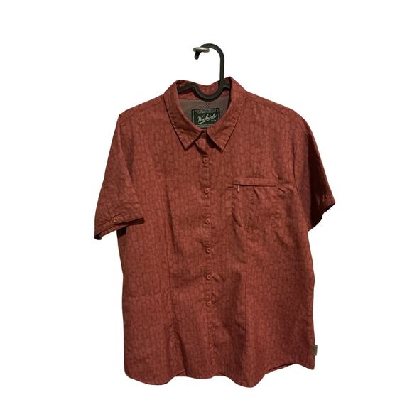 Woolrich Women’s Short Sleeve Button-Up Shirt – Size Large – Lighter Raisin - Picture 1 of 7